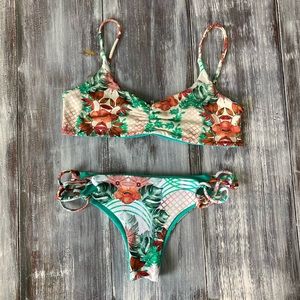 San Lorenzo Floral Bikini - Green and Red